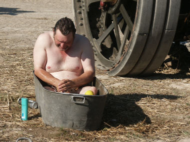 washing up after the day